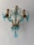C 1930 Rare Pair Aqua Blue 3 Lights Murano Flowers Crystal Sconces One of Kind For Sale - Image 6 of 12