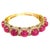 Bochic "Capri" Red Ruby & White Topaz Bangle Set In 18K Gold & Silver For Sale - Image 15 of 18