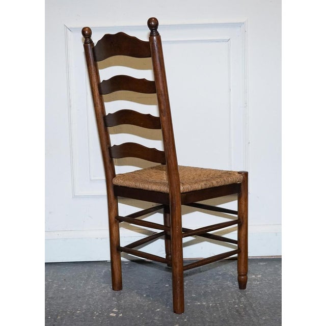 Antique English Ladderback Rush Seat Dining Chairs, 1800s, Set of 6 For Sale - Image 14 of 18