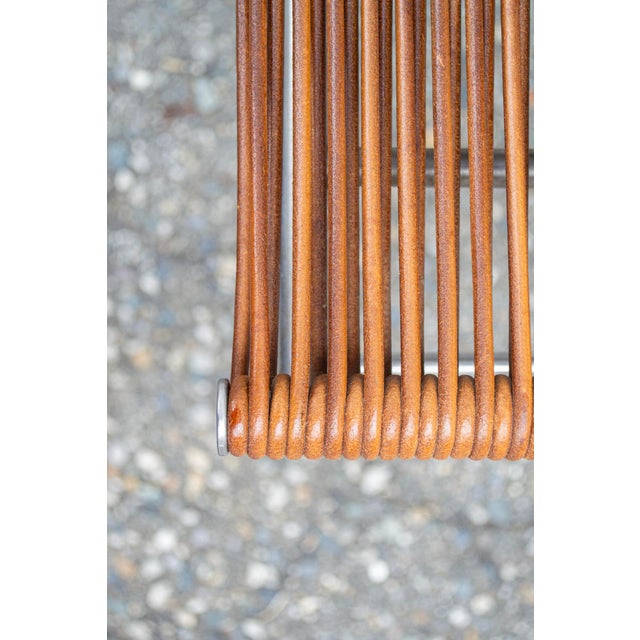 1990s Set of Stools Miss B in Inox & Leather by Tito Agnoli for Bonacina, 1997 For Sale - Image 5 of 8