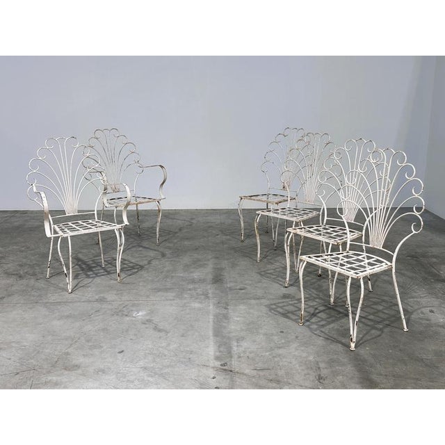 Gold French Peacock Garden Patio Chairs, 1950s, Set of 6 For Sale - Image 8 of 14