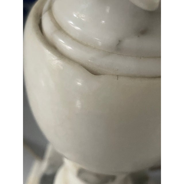 Stone Italian NeoClassical Alabaster Urn Lamps For Sale - Image 7 of 9