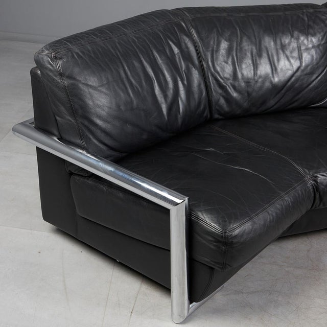 Swiss Modern Medea Modular Corner Sofa in Black Leather from Artanova, 1990s, Set of 2 For Sale - Image 3 of 10