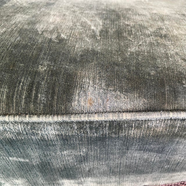 Italian Louis XVI Style Sofa in Light Blue Velvet and Wood, 1930s For Sale - Image 14 of 18