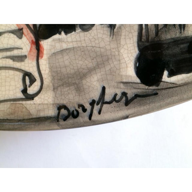 Ceramic Vintage Italian Art Ceramic Rossicone Pharmacy Plate by Franz Borghese, 1980 For Sale - Image 7 of 11