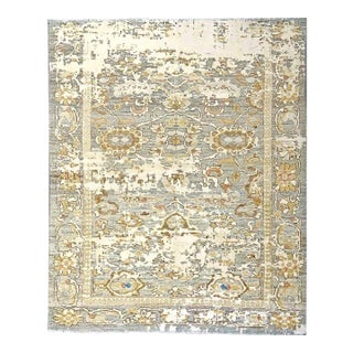 21st Century Turkish Oushak Wool & Silk 5x6 Gray, Ivory & Yellow Handmade Area Rug #1144146 For Sale