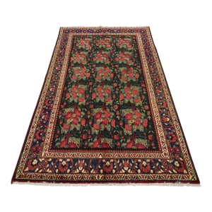 Vintage Afshar Rug 5'4'' X 8'3'' Black Wool Traditional Hand-Knotted Carpet