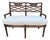 Vintage Regency Style Faux Bamboo Cane Settee With Reversible Down Cushion For Sale
