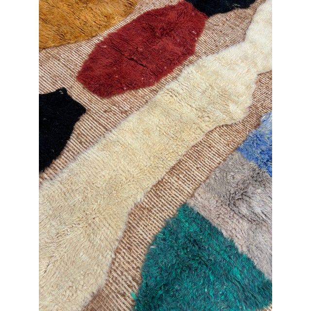 Berber Tribes of Morocco Contemporary Moroccan Mrirt Wool Rug, Handwoven Abstract Berber Area Rug, Organic Modern Designer Carpet, 89" X 118" For Sale - Image 4 of 11