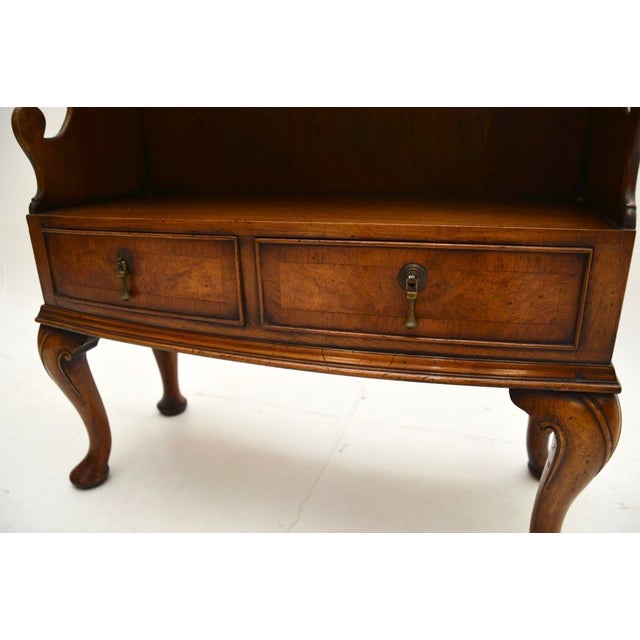 Brown Antique Burr Walnut Cascading Open Bookcase, 1900s For Sale - Image 8 of 11