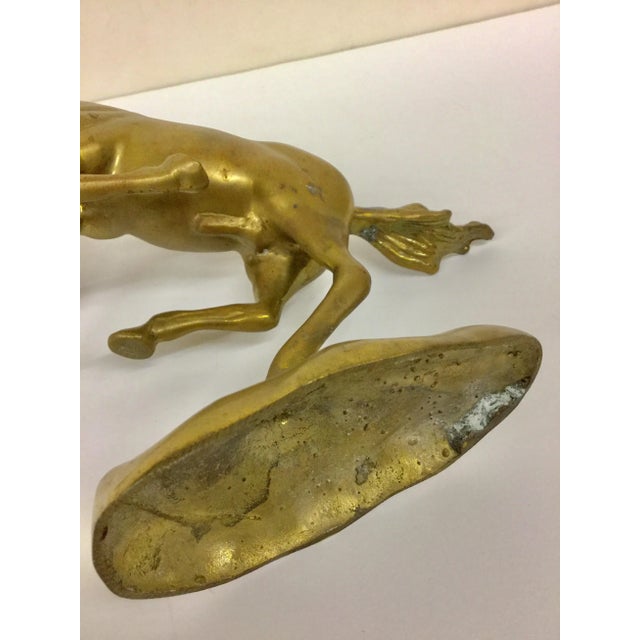 Solid Brass Wild Horse Sculpture For Sale - Image 9 of 11