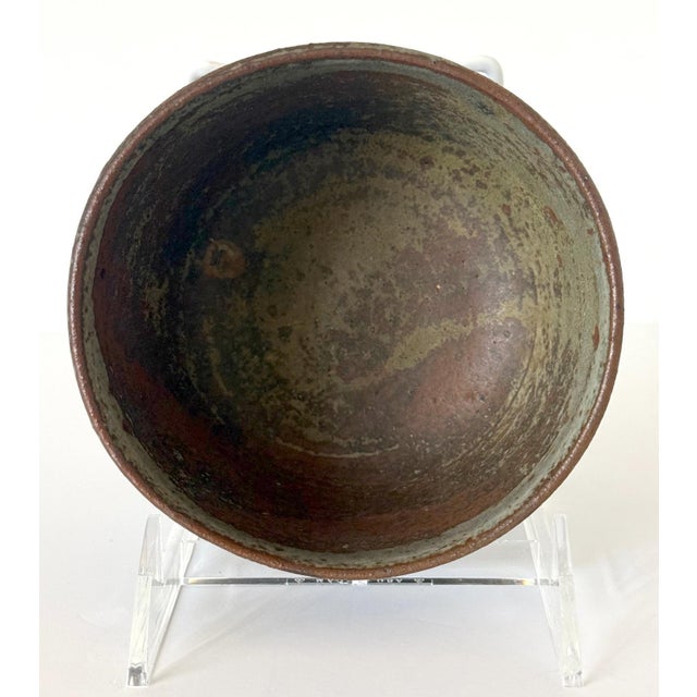 Modern Fine Ceramic Tea Bowl with Brilliant Glaze by Toshiko Takaezu For Sale - Image 3 of 13