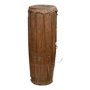 19th Century Antique Thai Wood & Leather Klong Khaek Processional Drum