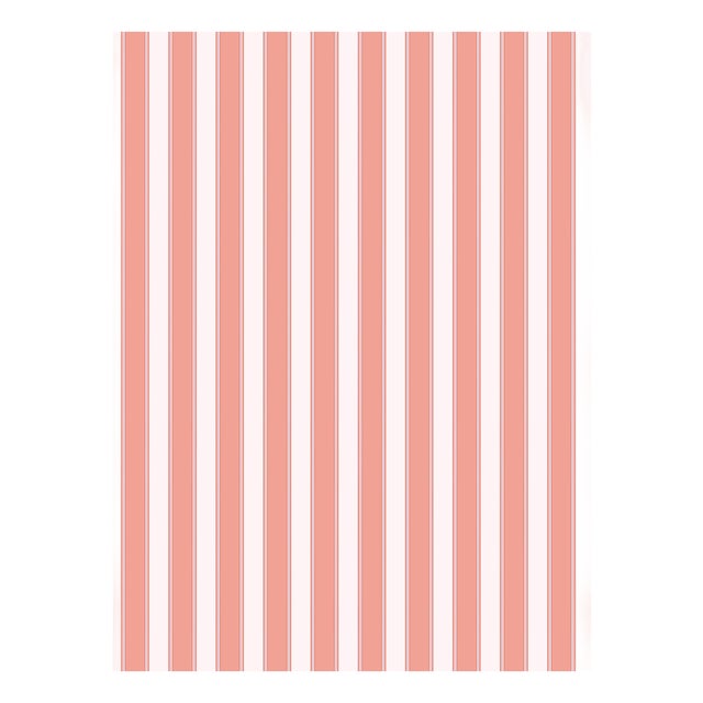 Sample - The House of Scalamandré Piano Stripe | Wallcovering Wallpaper, Peach For Sale