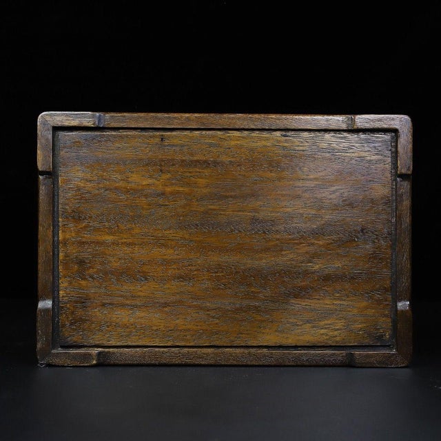 Brown Huali Rosewood Tray Inlaid With Mother-of-Pearl Bird Motif For Sale - Image 8 of 10
