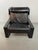 Rare Black Leather Brutalist Lounge Chair, Designed by Sonja Wasseur Atelier, The Netherlands, 1970s. Constructed with a...