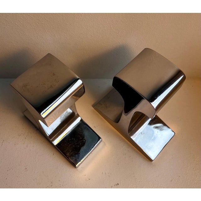 Chrome I-Beam Bookends - A Pair For Sale In Philadelphia - Image 6 of 12
