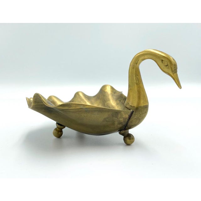 Vintage Swan-Shaped Brass Soap Dish, 1960s For Sale - Image 6 of 6