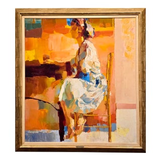 Nicola Simbari - Saffron Daydream - 1964 Oil Painting For Sale