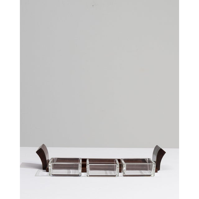 1930s France Art Deco Brown Wood Tray For Sale - Image 14 of 15