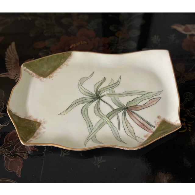 Antique Tressemanes & Vogt Hand-Painted Botanical Porcelain Jewelry Tray, Limoges, France C. Early 1900s For Sale In Houston - Image 6 of 12