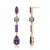 Modern Multi-Shape Amethyst Earrings studs. Contemporary Pearl & Amethyst Drop Earrings. Geometric Amethyst and Pearl...