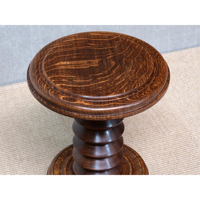Mid-Century Modern Small Sculptural Side Table in Oak attributed to Charles Dudouyt, France, 1950s For Sale - Image 3 of 8
