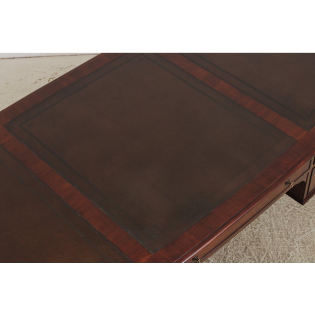 Brown Sligh Limited Edition Leather Top Desk For Sale - Image 8 of 18