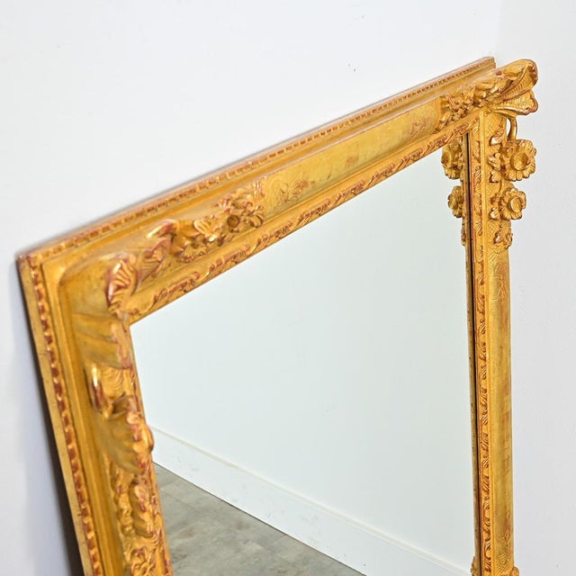 French 19th Century Floral Gold Gilt Mirror For Sale - Image 12 of 12