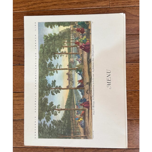 White Set of 3 Vibrant French Line Menus 1960's Shipping Included For Sale - Image 8 of 8