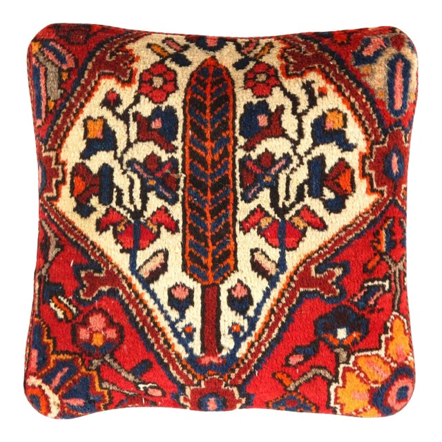 Pasargad Vintage Hand Knotted Farahan Rug Pillow For Sale