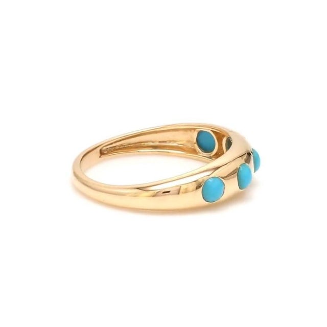 Contemporary Natural 0.61 cts turquoise ring in 14k gold For Sale - Image 3 of 18