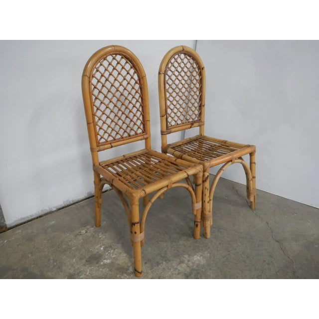 Set of Bamboo Chairs, Italy, 1970s For Sale - Image 3 of 10