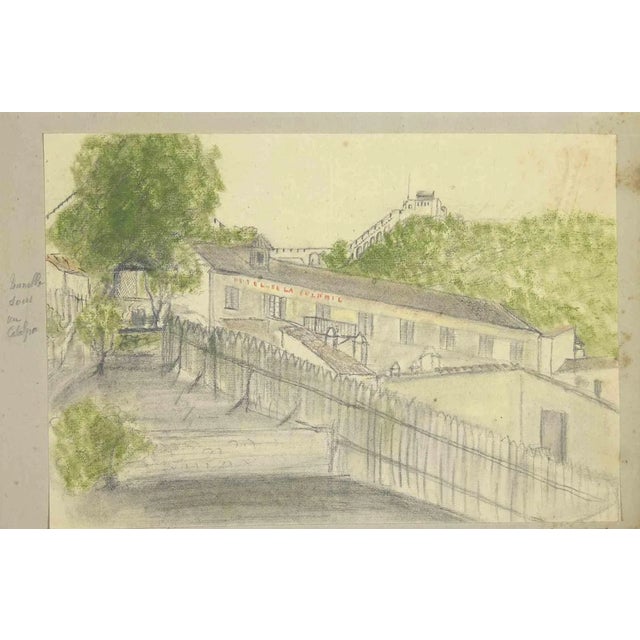 Charles Des Bordes, Hotel de la\., Pencil and Watercolor, Early 20th Century For Sale