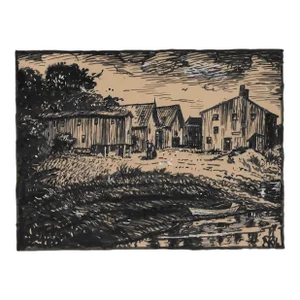1940s Norman Kent Rustic Drawing