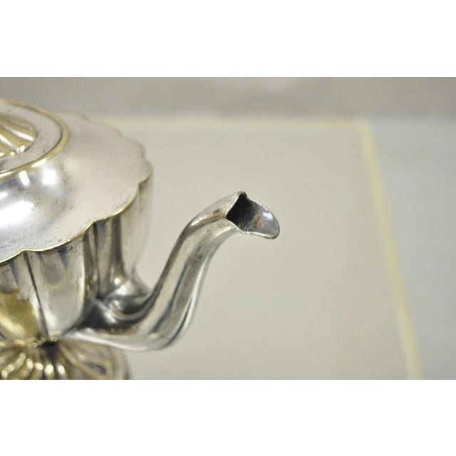 Antique Victorian l.b.s. Co England Silver Plated "Pmp" Monogram Tea Pot For Sale - Image 4 of 12