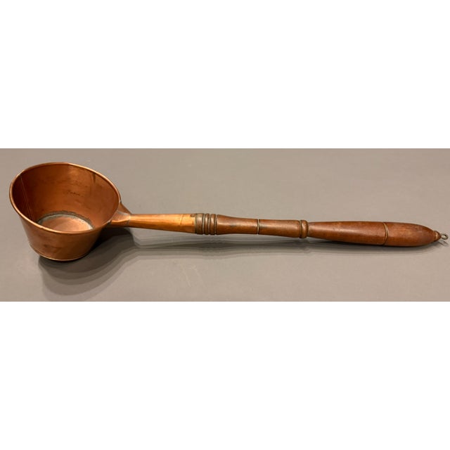 Large Dutch Copper Dipper With Walnut Handle, Hand Rolled Edge, Circa 1890 For Sale In Indianapolis - Image 6 of 6