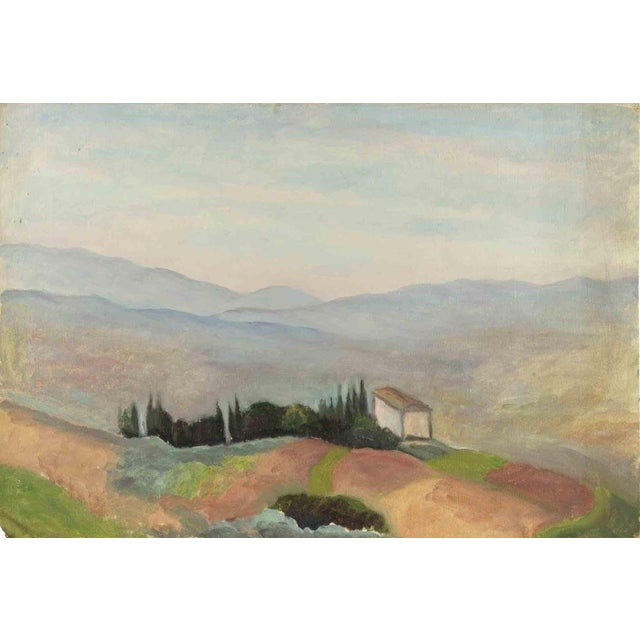 Francesco Settimj, Mountain Landscape, Oil Painting, Mid-20th Century For Sale - Image 5 of 5