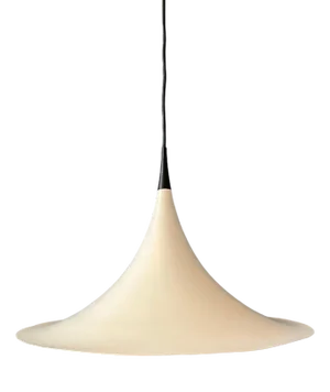 Mid-Century Danish White Space Age Witch Hat Pendant Lamp