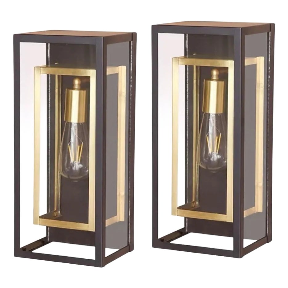 Pair of Altair Mid Century Modern Style Outdoor Wall Sconces | Chairish