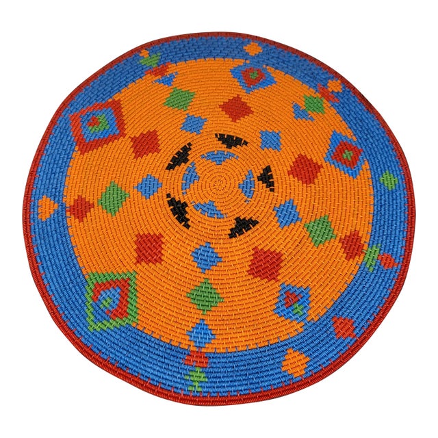 Late 20th Century African Flat Basket For Sale