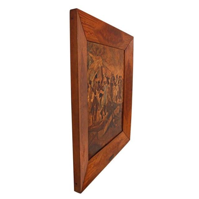 Large Beautiful Parquetry Equestrian Panel C.1900 For Sale - Image 4 of 5
