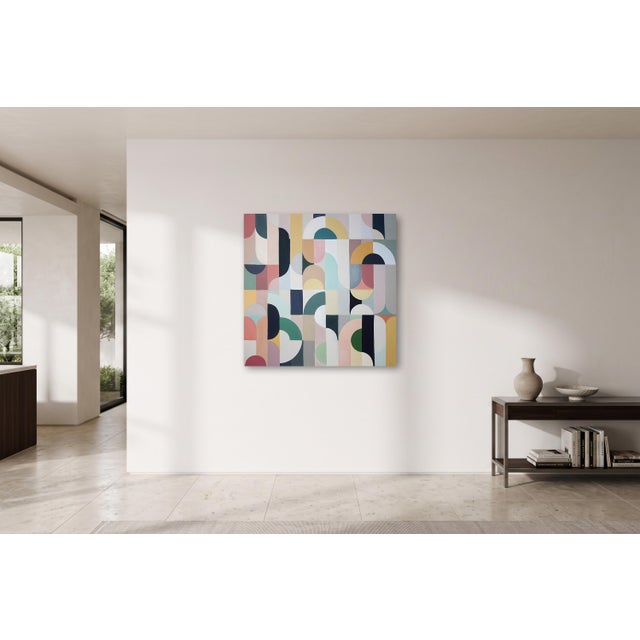 Tulips in Sequence is a painting on canvas by Spanish artist Natalia Roman. This series of abstract geometric paintings by...