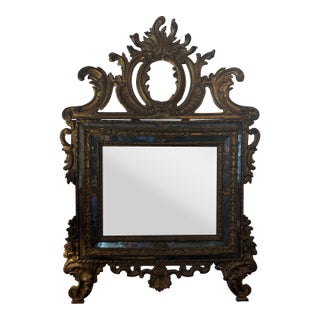 18th Century Italian Baroque Giltwood Mirror For Sale