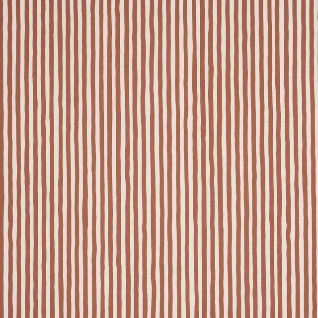 SAMPLE - Schumacher Chaney Stripe Fabric In Terracotta For Sale