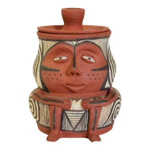 Modernist Figural Pottery Vessel Stash Jar