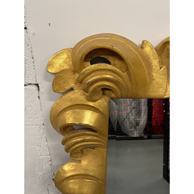 Rococo Late 20th Century Ornate Gold Leaf Carved Mirror For Sale - Image 3 of 16