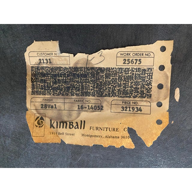 Mid 20th Century Regency Style Kimball Side Chair Cane and Velvet For Sale - Image 12 of 12