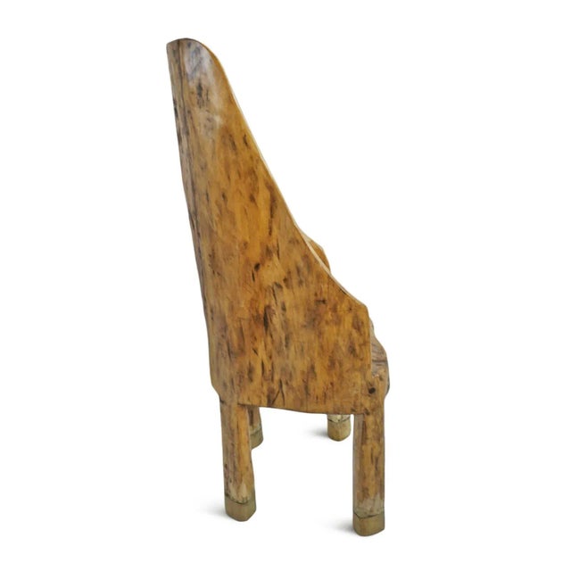 Mid 20th Century Vintage Naga Carved Wood Tribe Chair For Sale - Image 4 of 6