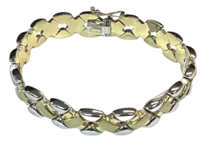 14k Yellow and White Gold Italian Aurafin Bracelet